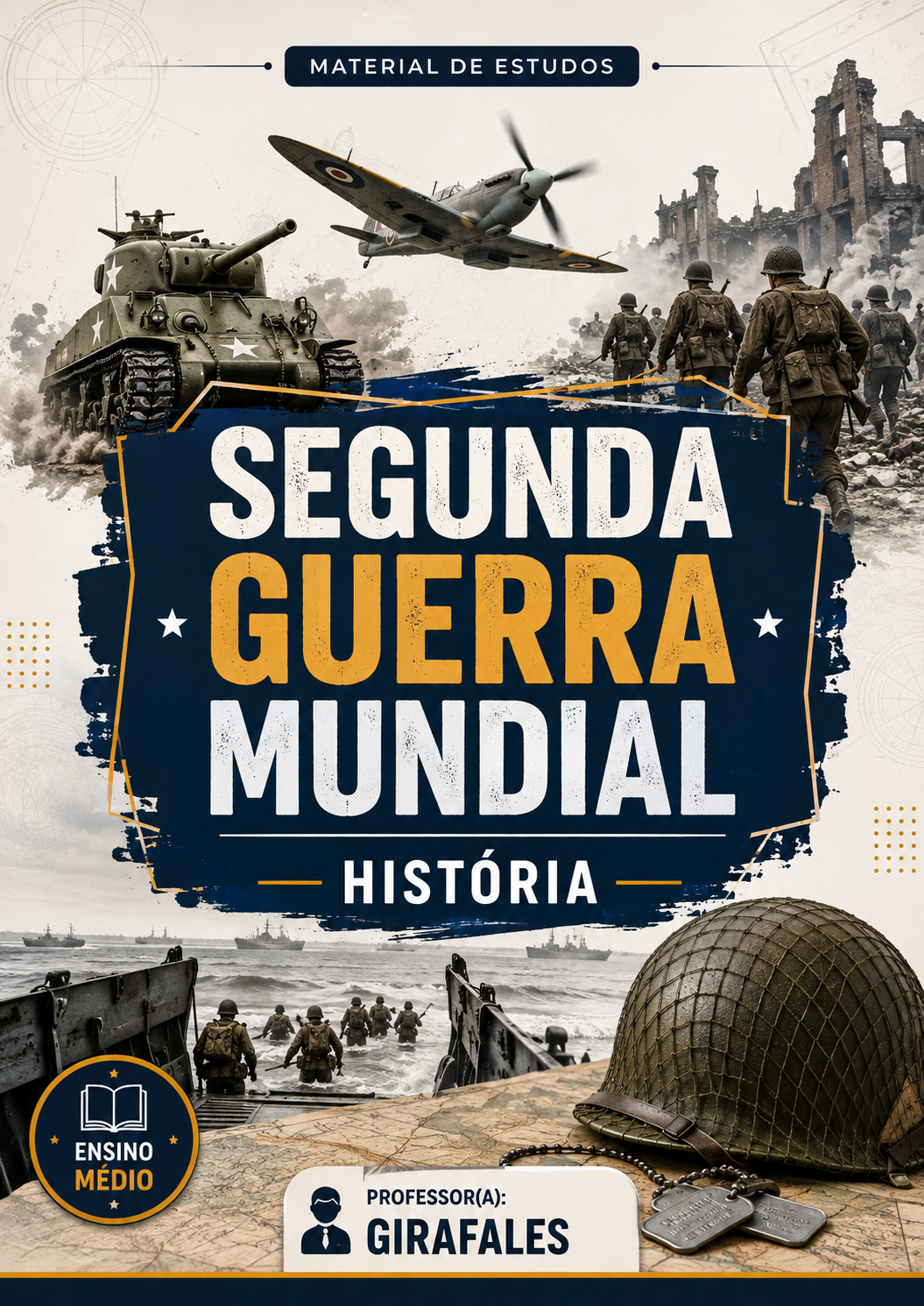 Capa de apostila de História: Segunda Guerra Mundial