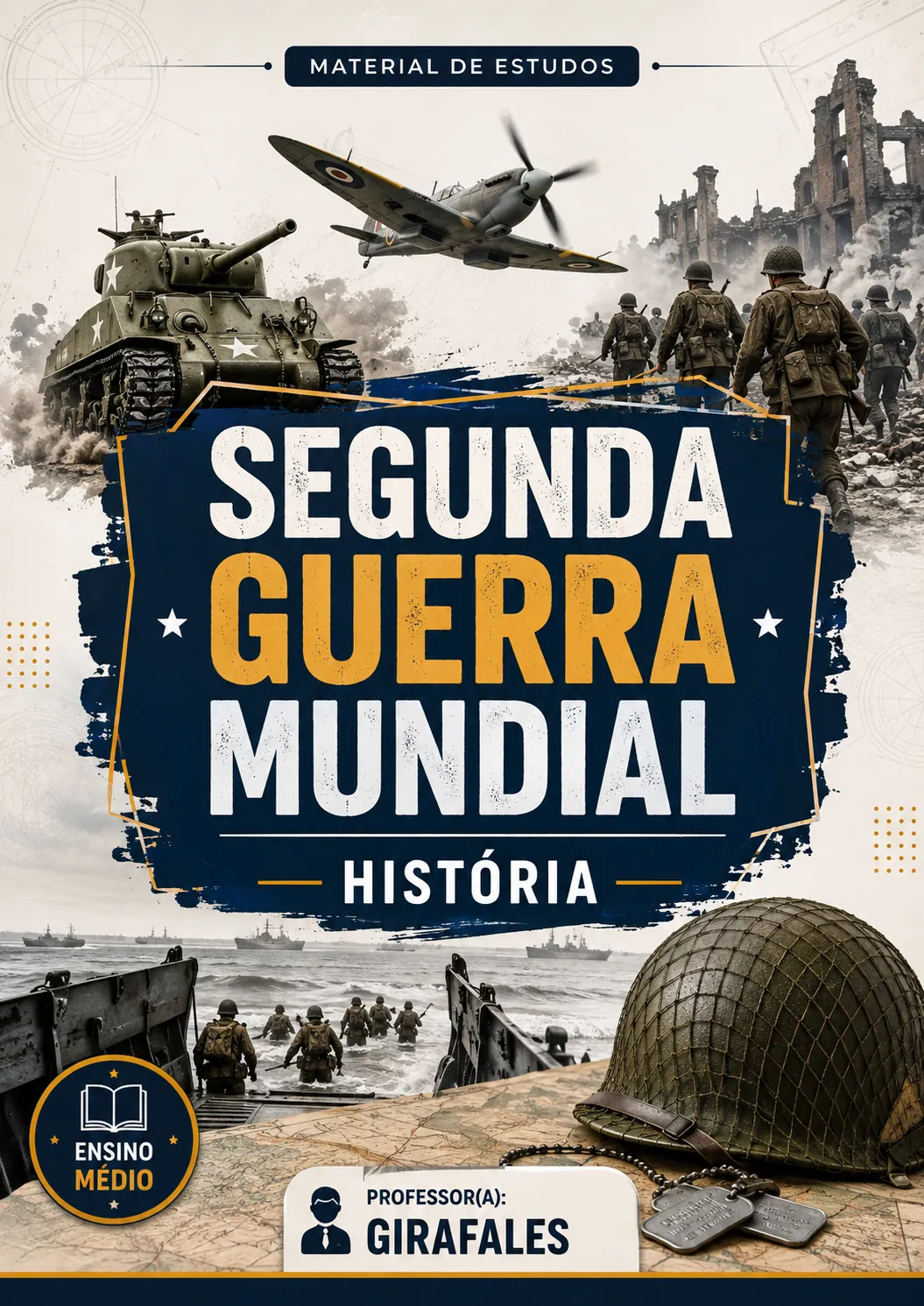 Capa de apostila de História: Segunda Guerra Mundial